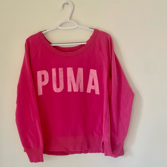 • puma• hot pink pull over light weight sweatshirt - Picture 1 of 9